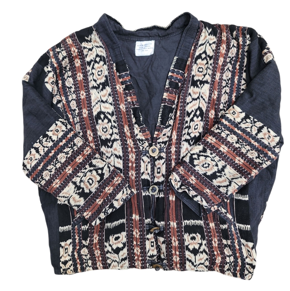 Geometric, tribal print jacket, 100% cotton - Picture 5 of 7
